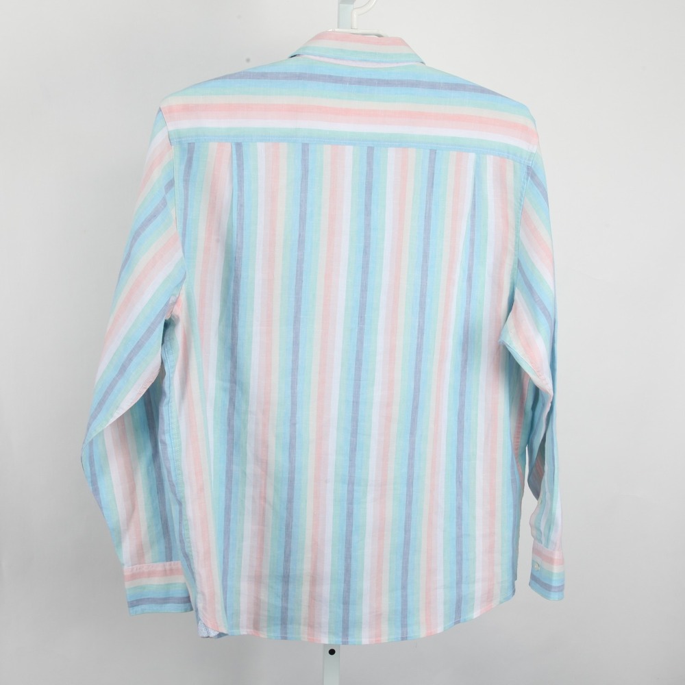 Tommy Bahama Men's XL Casual Button-Down Shirt Striped Linen Blend Pastel - Picture 3 of 11